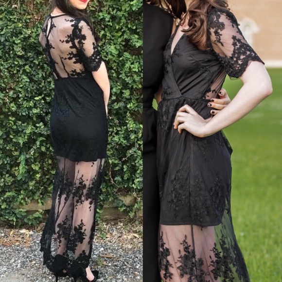 Gianni Bini Dresses & Skirts - ⚡️BEAUTIFUL⚡️ Black Lace Formal Gown